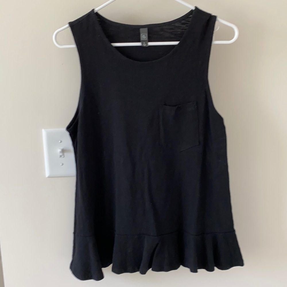 New Black Tank with Ruffle